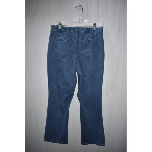 Susan Graver Bootcut Jeans Stretch Denim Dark Wash Comfort‎ Waist Womens 8P - Picture 3 of 4